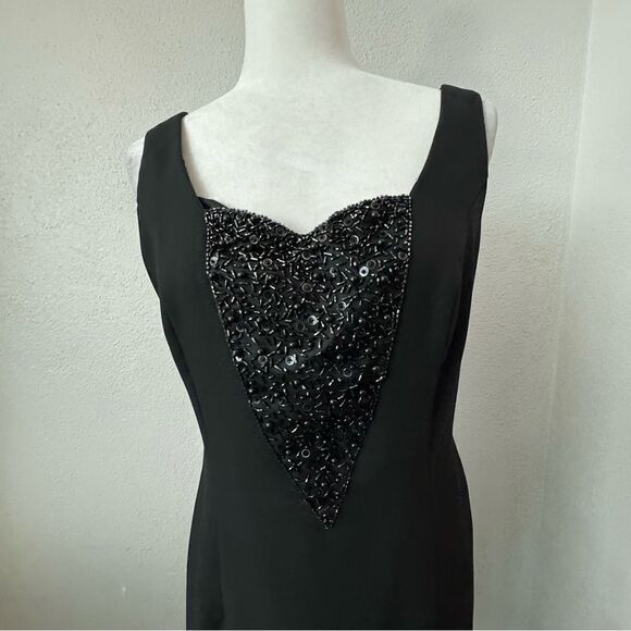 Nah Nah Vintage Little Black Dress Beaded SZ 8 - Picture 3 of 14